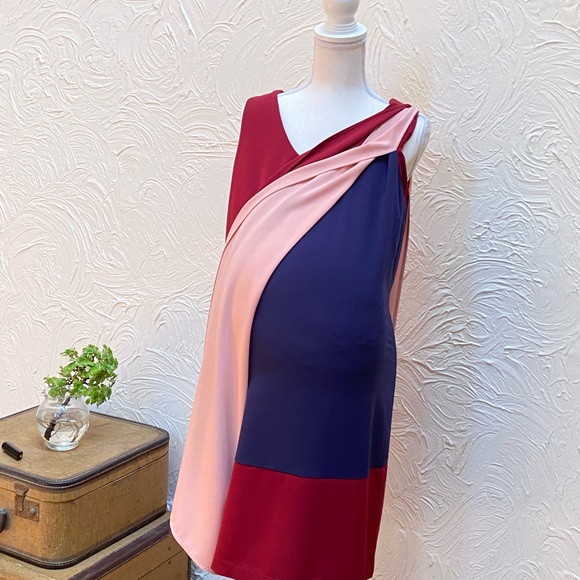 SOLD 💝 ROSIE POPE Edina Maternity Shift Dress Size Large color block, multicolor - Picture 10 of 13